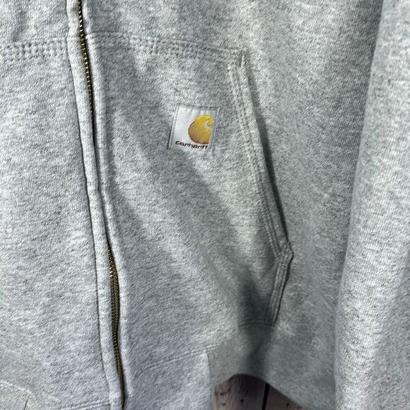 Carhartt Full Zip Hoodie Mens XL Gray Loose Fit Workwear Outdoor Casual TS0122-M - Picture 2 of 7